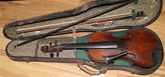 An old cased violin
